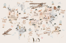 Cargar imagen en el visor de la galería, Mural Mapa Mundi acuarela
